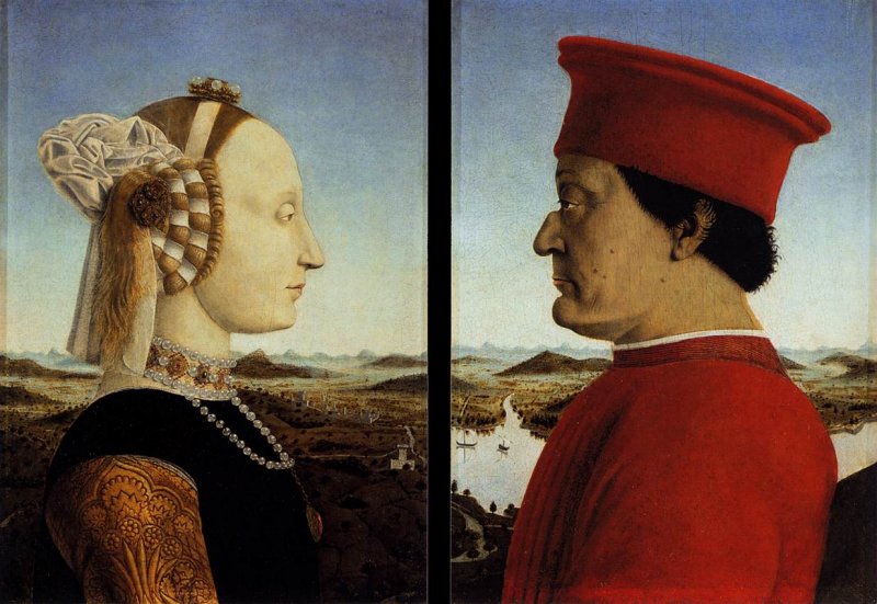 Piero della Francesca Dukes of Urbino, 47 × 66 cm. Private guide in Florence