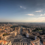 Панорама от купул на Базиликата Свети петър - Ватикана