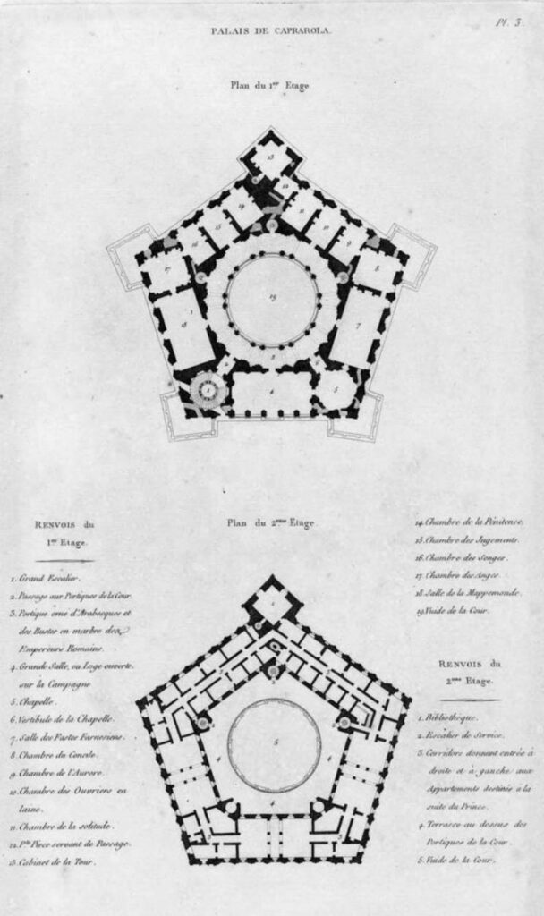 Plan of Villa Farnese - Caprarola - Italy local guide