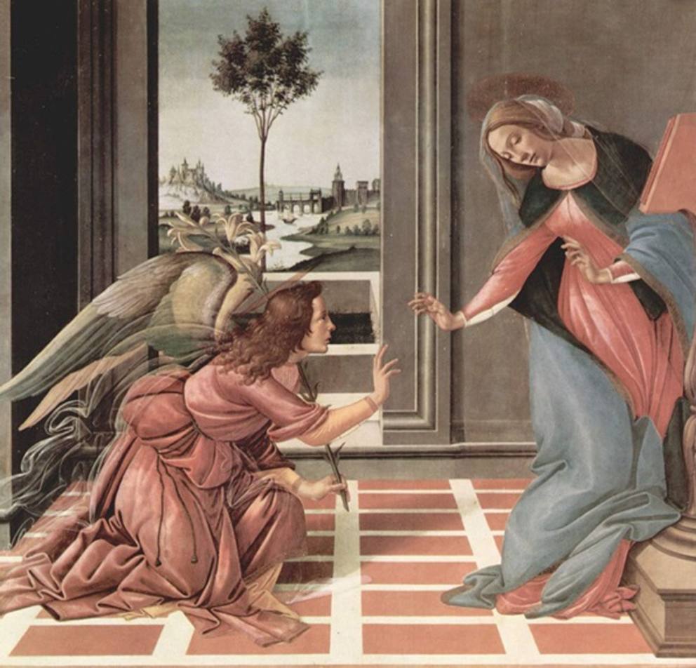Благовещение - Леонардо Да Винчи - Флоренция